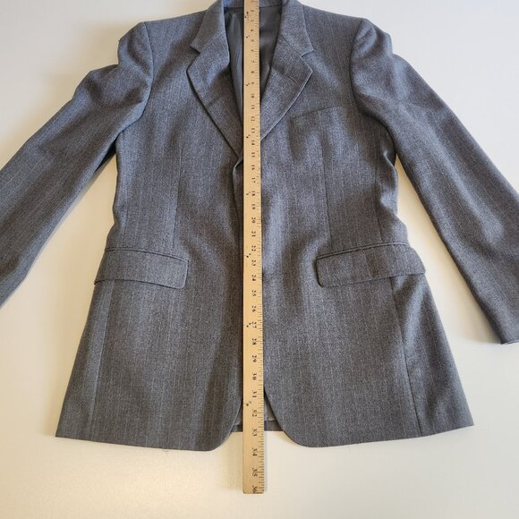 Givenchy Gentleman for Chequers Vintage Blazer Suit Jacket Gray Pinstriped 42R - Picture 14 of 16